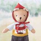 Red Linen Bonnet for Dolls