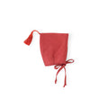 Red Linen Bonnet