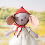 Red Linen Bonnet