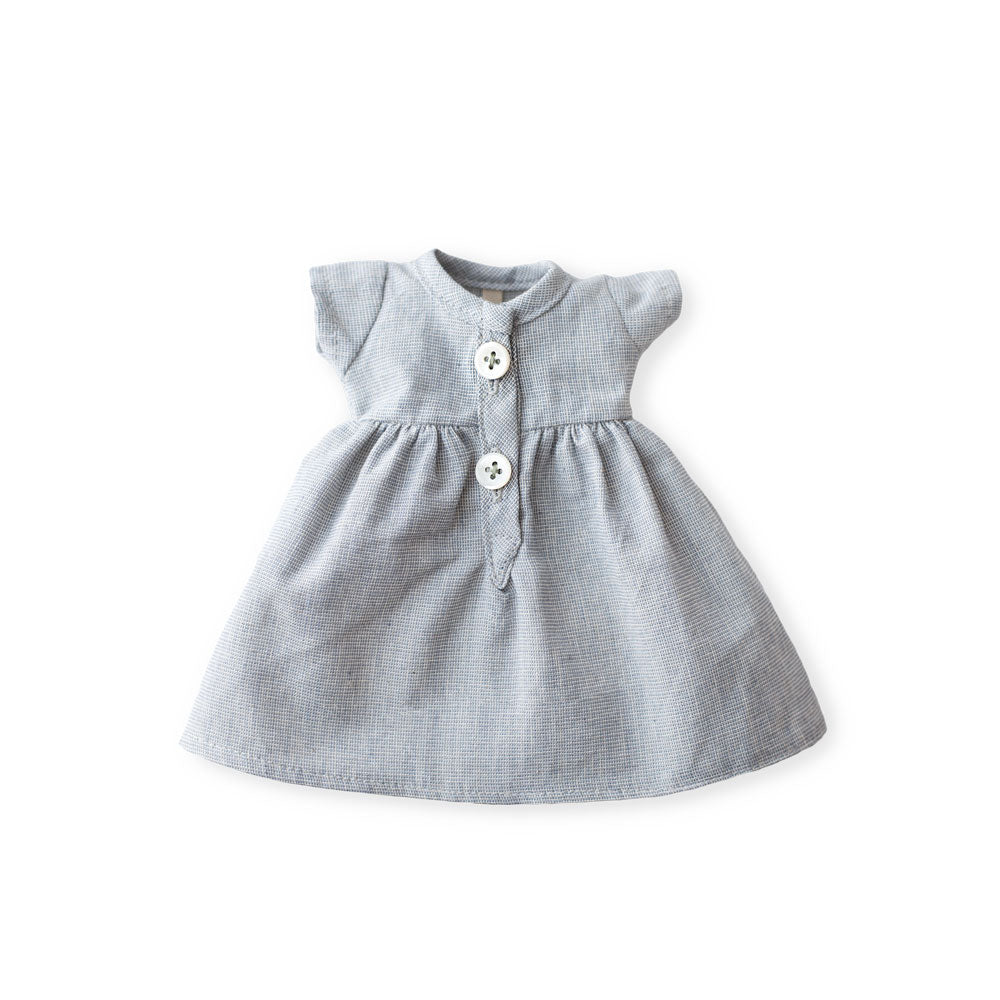 Blue Oxford Play Dress for Dolls