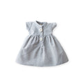 Blue Oxford Play Dress for Dolls