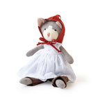 Red Linen Bonnet for Dolls
